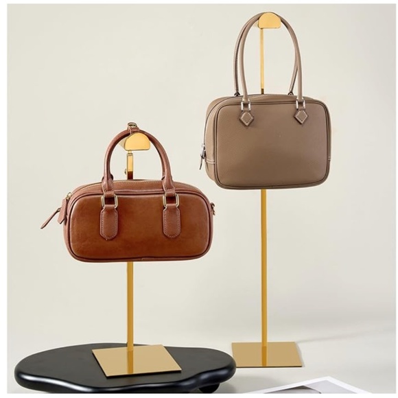 GOLD TONE PURSE STAND/HOLDER ADJUSTABLE HEIGHT - Picture 3 of 4